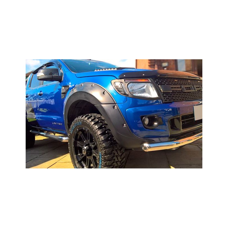 Aletines XXL en ABS negro (6 piezas +40mm), instalación sin perforar.