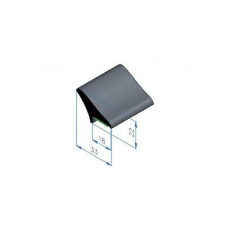 Aletines universales flexibles negros, 20mm x 1,5m (x4 ud.), adhesivo