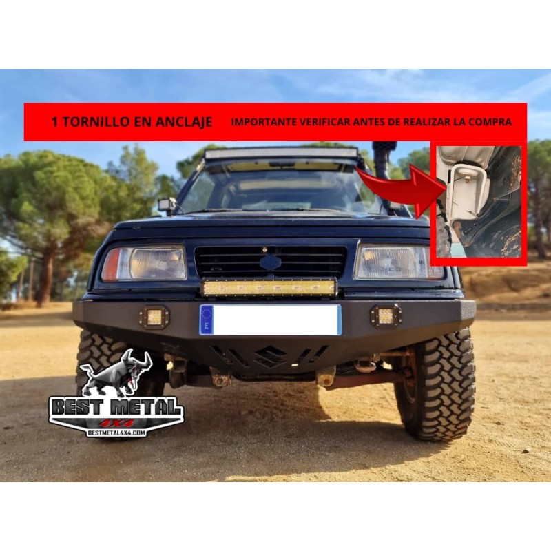 PARAGOLPES METÁLICO SUZUKI VITARA DELANTERO 1 TORNILLO EN ANCLAJE (M2 CON LED)